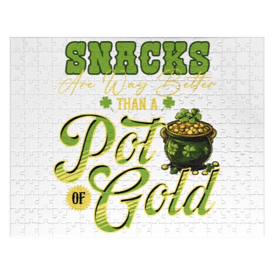 Snacks Are Better Than A Pot Of Gold St Patricks Jigsaw Puzzles