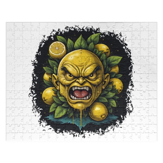 Angry Lemon Head with Realistic Details Jigsaw Puzzles