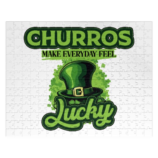 Churros Make Everyday Feel Lucky St Patricks Day Jigsaw Puzzles