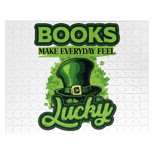 Books Make Everyday Feel Lucky St Patricks Day Jigsaw Puzzles