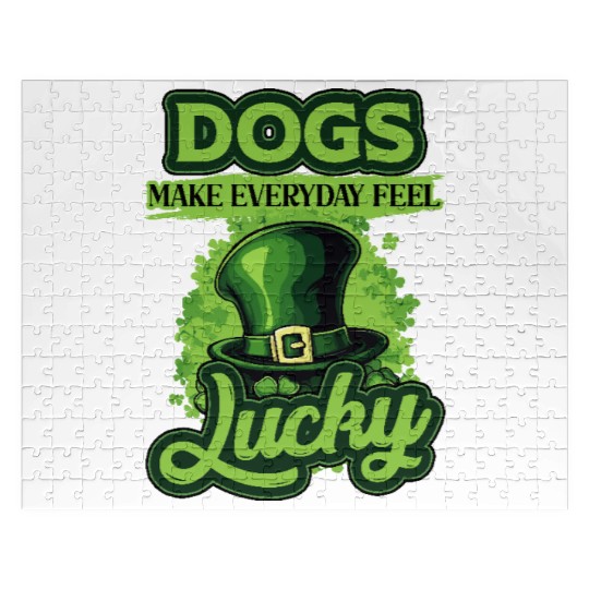 St Patricks Day Dogs Make Everyday Feel Lucky Jigsaw Puzzles