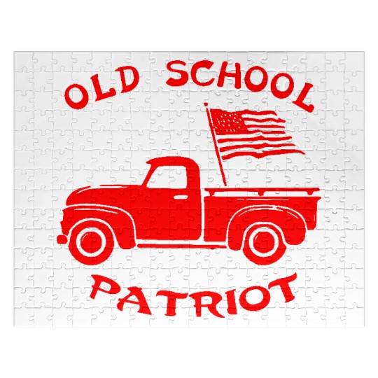 Old School Patriot Flag LIKE US ON FB #USAPatriot Jigsaw Puzzles