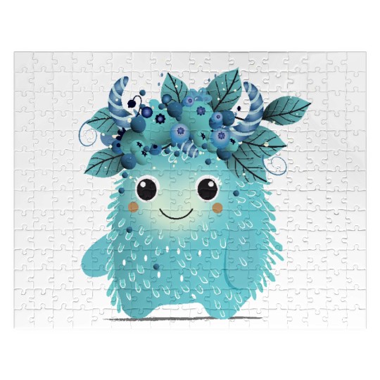 Cute Blueberry Monster - Fruity and Playful Jigsaw Puzzles