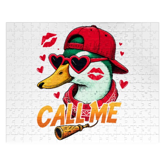 Call Me Duck Valentines Duck Hunting Lover Jigsaw Puzzles