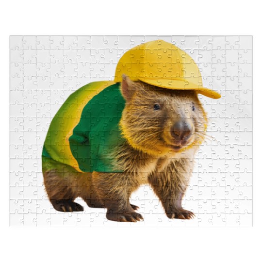 Green and Gold Wombat 2 Jigsaw Puzzles