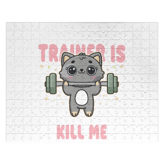 Funny Cat Workout Gym Womens mother's day 2025 Jigsaw Puzzles