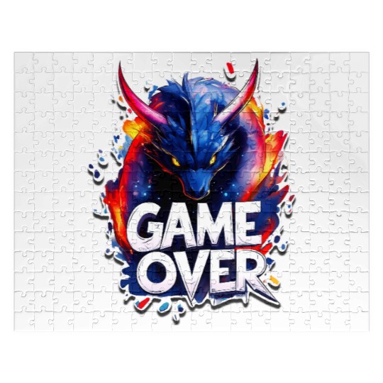 Game Over - Dragon Art - Graffiti Style - Gamer Sl Jigsaw Puzzles