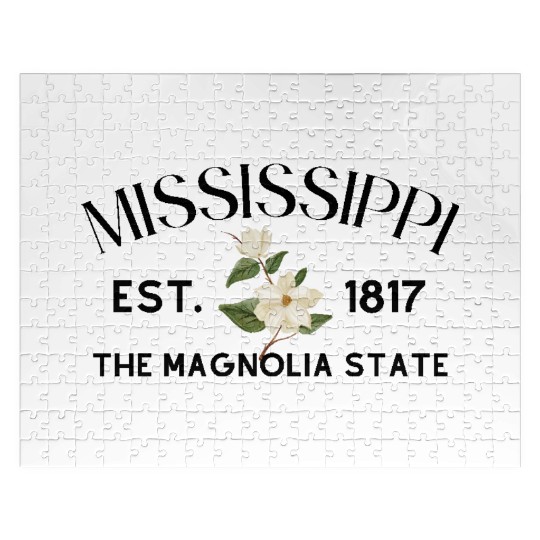 Elegant White Blossom Botanical Design Jigsaw Puzzles