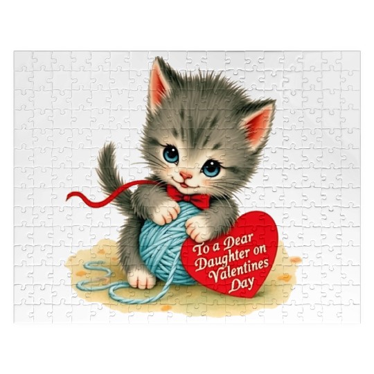 Kitten To a Dear Valentine s Day Card Jigsaw Puzzles