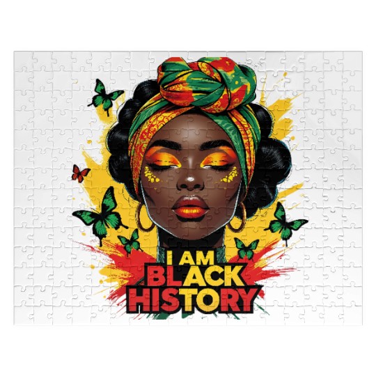 i am black history, black history month Jigsaw Puzzles