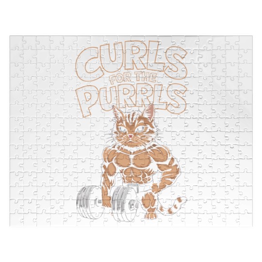Bodybuilding Cat Fitness Workout Gym Instructor Jigsaw Puzzles