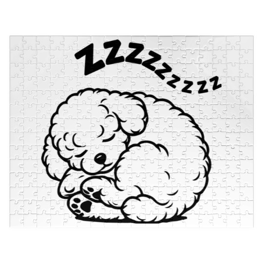 Sleepy Puppy Zzzz - Adorable Bichon Frise Jigsaw Puzzles