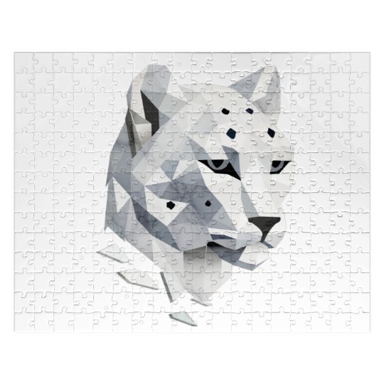 Geometric Snow Leopard - Elegance of the Wild Jigsaw Puzzles