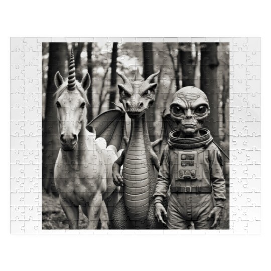 Weird Unicorn Dragon Alien Photografy 2 Jigsaw Puzzles