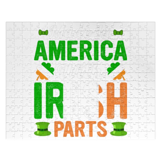 Made in America with Irish Parts St. Patrick's day Jigsaw Puzzles