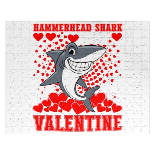 Funny Hammerhead Shark Is My Valentine Shark Jigsaw Puzzles