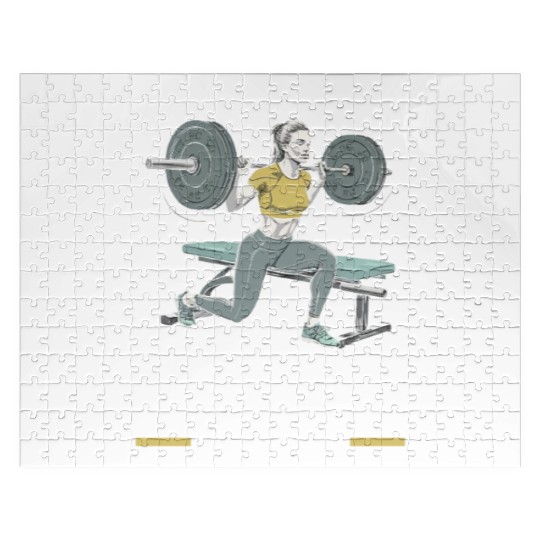 Bulgarian Squat Exercise Fitness Workout Gym Jigsaw Puzzles