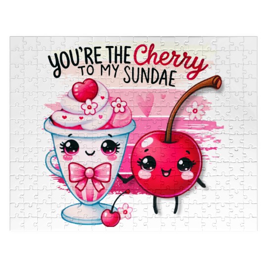 Love is Sweet: Cherry on Top Valentine's Day Pun Jigsaw Puzzles