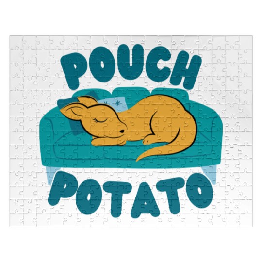 Pouch Potato Funny Cute Sleepy Kangaroo Jigsaw Puzzles