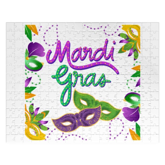 Mardi Gras Festival Celebration carnaval with mask Jigsaw Puzzles