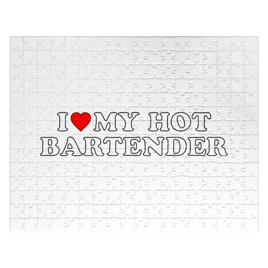 I love my hot bartender Jigsaw Puzzles