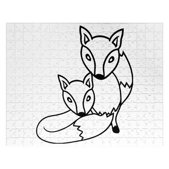 2 Foxes Friends Red Fox Two Wild Animals Team Crew Jigsaw Puzzles