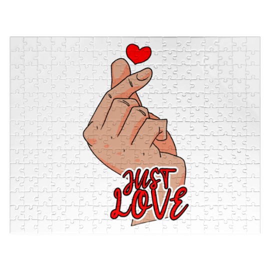 Love and Gesture korean heart finger sign Jigsaw Puzzles