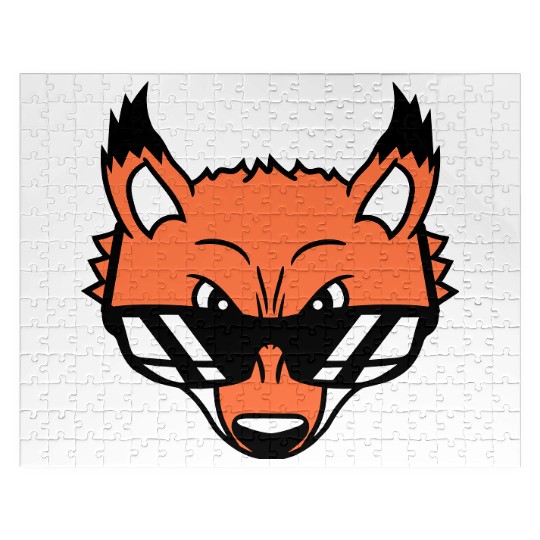 Fox Sunglasses Cool Looks Up Evil Eyes Bad Fun Boy Jigsaw Puzzles