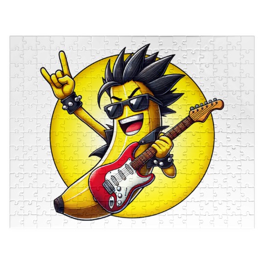 Cool Banana Playing Guitar Jigsaw Puzzles