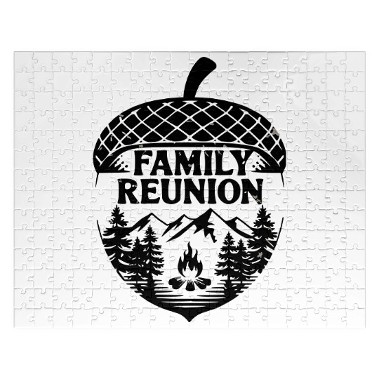 Camping Acorn Family Reunion Jigsaw Puzzles