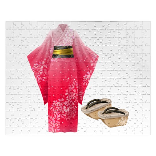 Elegant Japanese Kimono Jigsaw Puzzles
