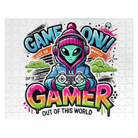 Alien Gamer" - Sci-Fi Gaming Design Jigsaw Puzzles