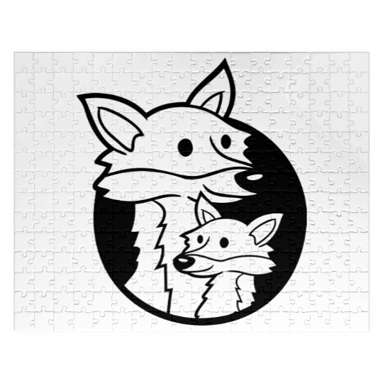 Fox Hole Family Mom Child Father Mother Dad Sweet Jigsaw Puzzles