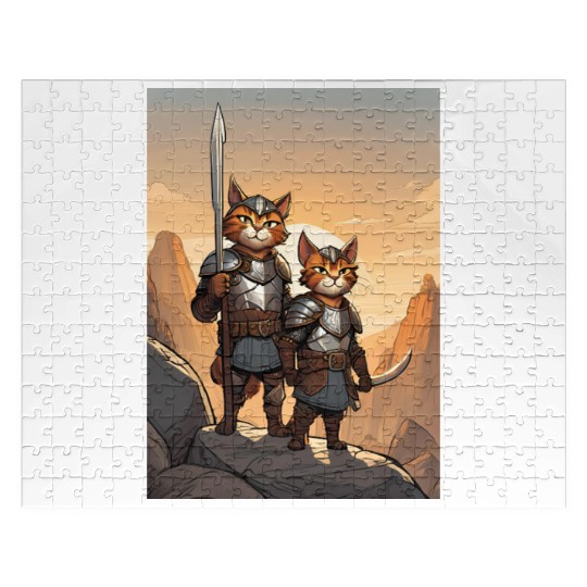 Cat painting red black cat Jigsaw Puzzles