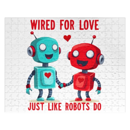 Valentine's Day Gift: Two Robots in Love on Bella Jigsaw Puzzles