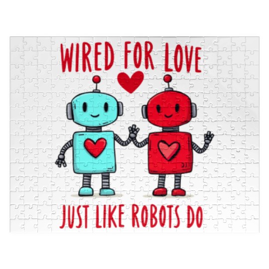 Valentine's Day Gift: Two Robots in Love on Bella Jigsaw Puzzles