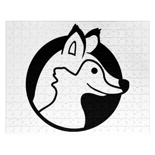 Red Fox in a Hole Wild Animal Looks Cool Face Head Jigsaw Puzzles