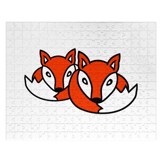 2 Foxes Friends Red Fox Two Wild Animals Team Crew Jigsaw Puzzles