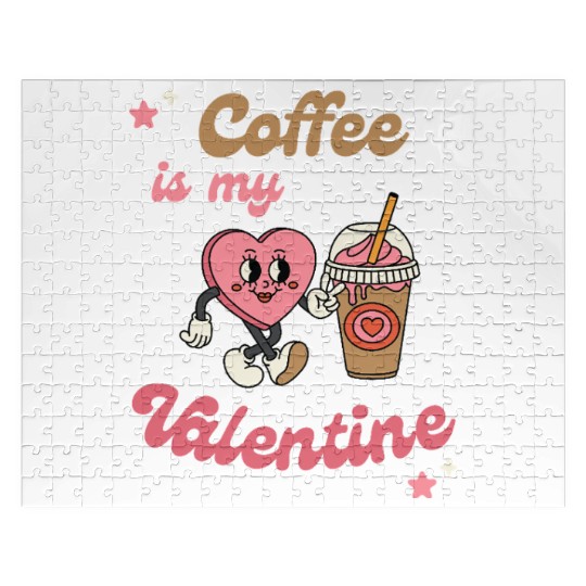 Coffee Is My Valentine - Cute Retro Coffee Lover Jigsaw Puzzles