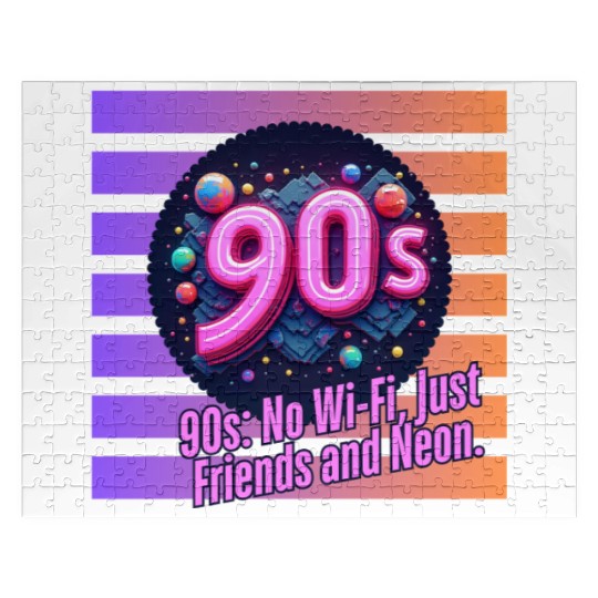 90s No WiFi Just Friends And Neon Jigsaw Puzzles