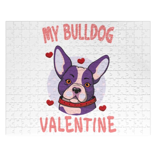 My Bulldog Is My Valentine Valentines Day Jigsaw Puzzles