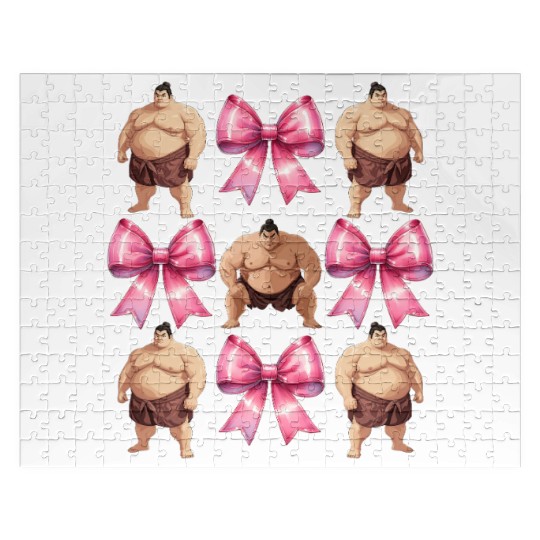 Coquette Bow Sumo Wrestling Japanese Sumo Wrestler Jigsaw Puzzles