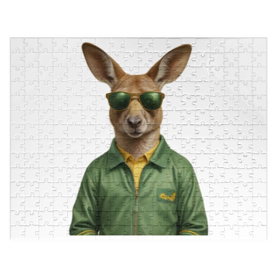 Green and Gold Kangaroo 3 Jigsaw Puzzles