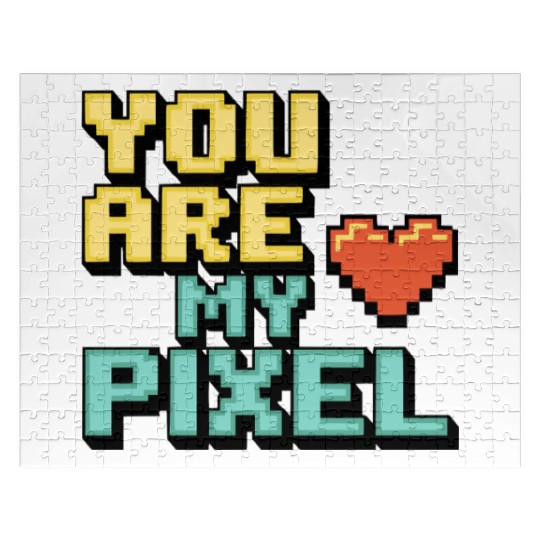 Gamer Valentine's Pixel 8-bit Gaming Couple Jigsaw Puzzles