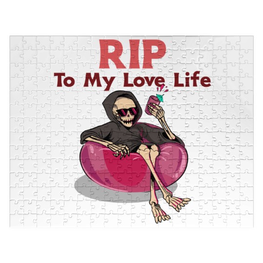 RIP To My Love Life - Skeleton Valentine Jigsaw Puzzles