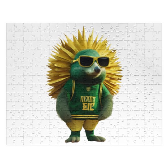 Green and Gold Echidna 3 Jigsaw Puzzles
