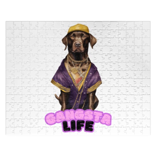 Gangsta Life Chocolate Labrador Jigsaw Puzzles