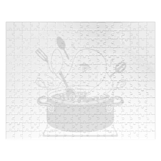 Chef Penguin Cooking with Utensils in Pot Jigsaw Puzzles