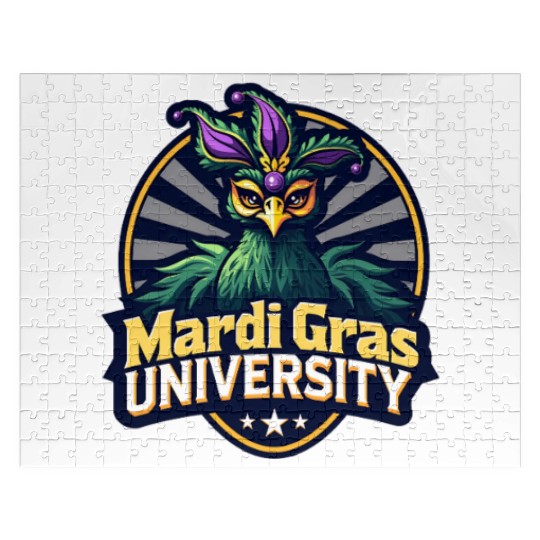 Mardi Gras University Peacock Women's Mardi Gramas Jigsaw Puzzles