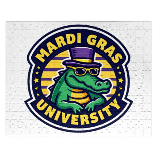 Mardi Gras University Alligator Men's Mardi Gras Jigsaw Puzzles